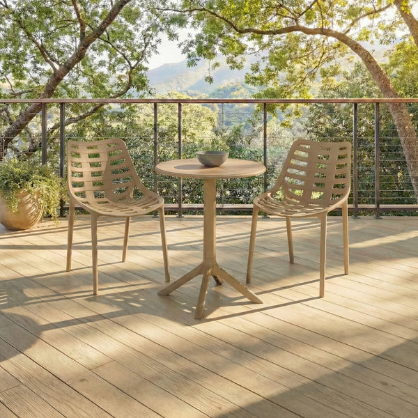 Stella Round Bistro Table — Weather-Resistant Polyethylene Patio Accent For Small Spaces, Easy Care