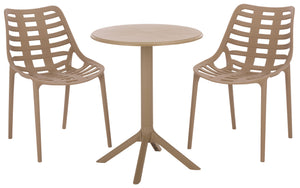 Fufa Weatherproof Outdoor Dining Chairs Set Of Two — Lightweight Polyethylene, Ergonomic Modern Design