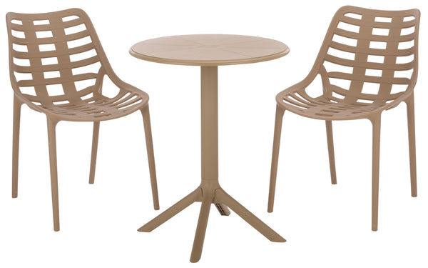 Fufa Weatherproof Outdoor Dining Chairs Set Of Two — Lightweight Polyethylene, Ergonomic Modern Design