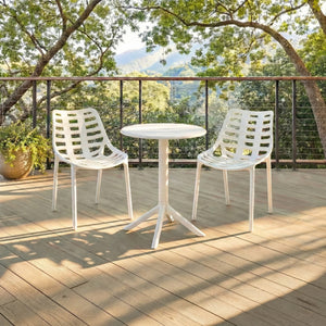 Stella Round Bistro Table — Weather-Resistant Polyethylene Patio Accent For Small Spaces, Easy Care