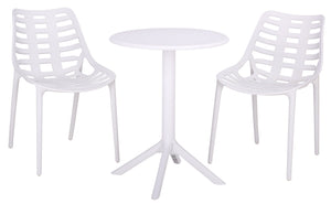 Fufa Weatherproof Outdoor Dining Chairs Set Of Two — Lightweight Polyethylene, Ergonomic Modern Design