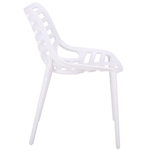 Fufa Weatherproof Outdoor Dining Chairs Set Of Two — Lightweight Polyethylene, Ergonomic Modern Design