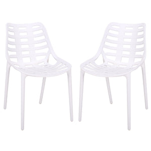 Fufa Weatherproof Outdoor Dining Chairs Set Of Two — Lightweight Polyethylene, Ergonomic Modern Design