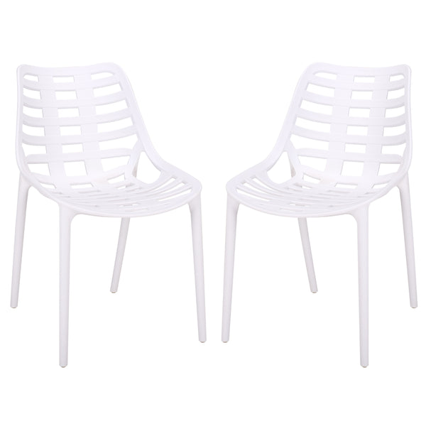Fufa Weatherproof Outdoor Dining Chairs Set Of Two — Lightweight Polyethylene, Ergonomic Modern Design