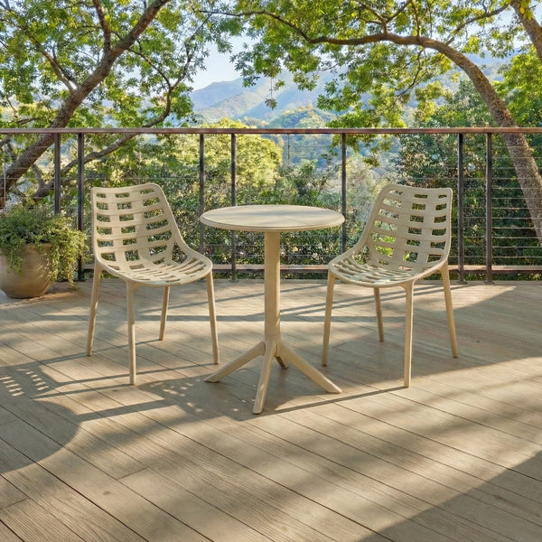 Stella Round Bistro Table — Weather-Resistant Polyethylene Patio Accent For Small Spaces, Easy Care