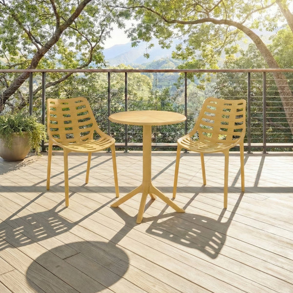 Stella Round Bistro Table — Weather-Resistant Polyethylene Patio Accent For Small Spaces, Easy Care