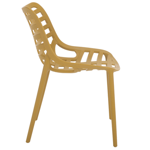 Fufa Weatherproof Outdoor Dining Chairs Set Of Two — Lightweight Polyethylene, Ergonomic Modern Design