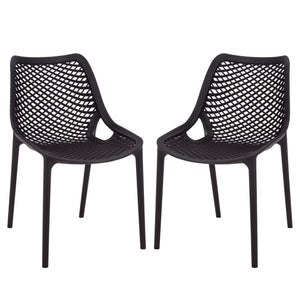 Leila Weather-Resistant Dining Chairs Set Of 2 For Patio — Ergonomic, Durable Polyethylene Seating