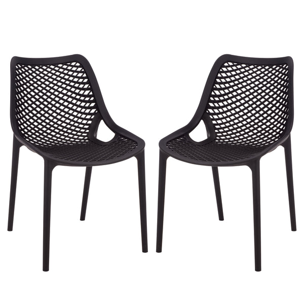 Leila Weather-Resistant Dining Chairs Set Of 2 For Patio — Ergonomic, Durable Polyethylene Seating