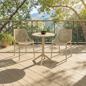 Stella Round Bistro Table — Weather-Resistant Polyethylene Patio Accent For Small Spaces, Easy Care