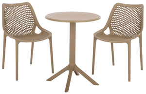 Stella Round Bistro Table — Weather-Resistant Polyethylene Patio Accent For Small Spaces, Easy Care