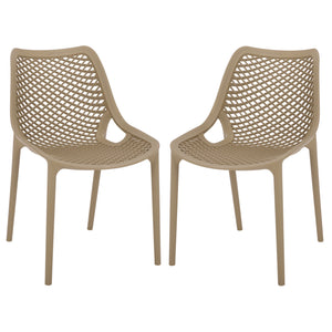 Leila Weather-Resistant Dining Chairs Set Of 2 For Patio — Ergonomic, Durable Polyethylene Seating
