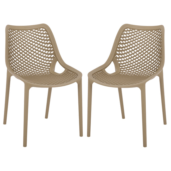 Leila Weather-Resistant Dining Chairs Set Of 2 For Patio — Ergonomic, Durable Polyethylene Seating