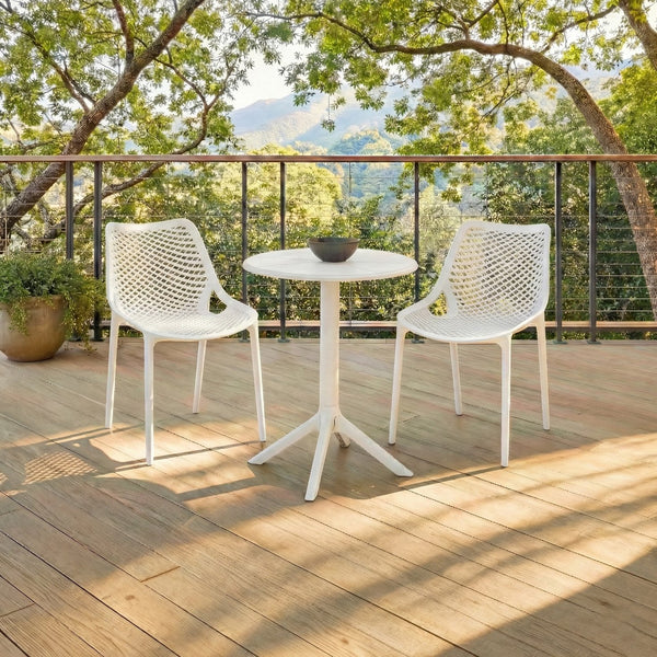 Stella Round Bistro Table — Weather-Resistant Polyethylene Patio Accent For Small Spaces, Easy Care
