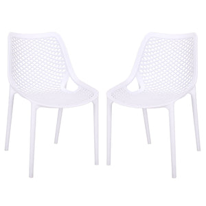 Leila Weather-Resistant Dining Chairs Set Of 2 For Patio — Ergonomic, Durable Polyethylene Seating