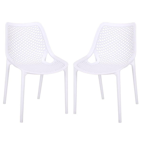 Leila Weather-Resistant Dining Chairs Set Of 2 For Patio — Ergonomic, Durable Polyethylene Seating