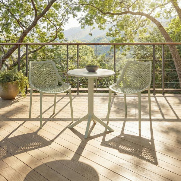 Stella Round Bistro Table — Weather-Resistant Polyethylene Patio Accent For Small Spaces, Easy Care