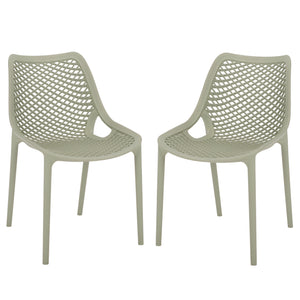 Leila Weather-Resistant Dining Chairs Set Of 2 For Patio — Ergonomic, Durable Polyethylene Seating