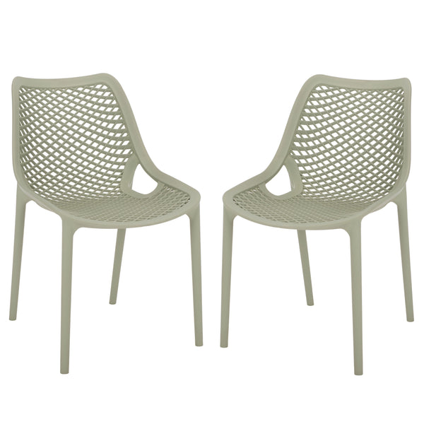 Leila Weather-Resistant Dining Chairs Set Of 2 For Patio — Ergonomic, Durable Polyethylene Seating
