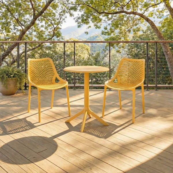 Stella Round Bistro Table — Weather-Resistant Polyethylene Patio Accent For Small Spaces, Easy Care