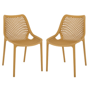 Leila Weather-Resistant Dining Chairs Set Of 2 For Patio — Ergonomic, Durable Polyethylene Seating