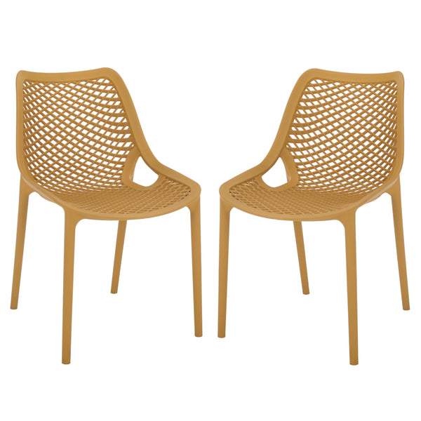 Leila Weather-Resistant Dining Chairs Set Of 2 For Patio — Ergonomic, Durable Polyethylene Seating