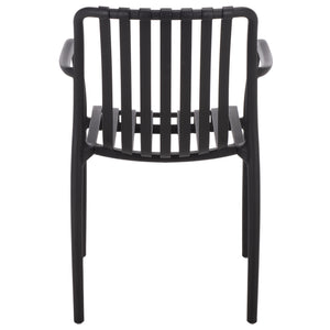 Holly Stacking Dining Armchair Set Of 2 — Weather-Resistant Polyethylene Chairs With Ergonomic Arms And Space-Saving Storage