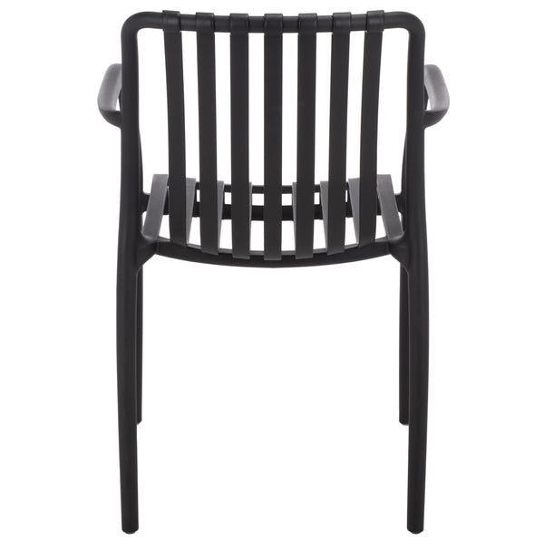Holly Stacking Dining Armchair Set Of 2 — Weather-Resistant Polyethylene Chairs With Ergonomic Arms And Space-Saving Storage