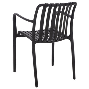 Holly Stacking Dining Armchair Set Of 2 — Weather-Resistant Polyethylene Chairs With Ergonomic Arms And Space-Saving Storage