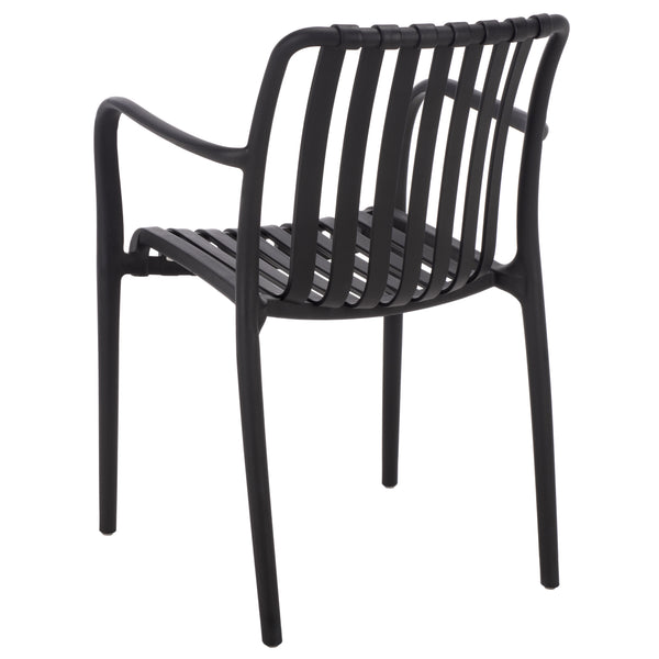 Holly Stacking Dining Armchair Set Of 2 — Weather-Resistant Polyethylene Chairs With Ergonomic Arms And Space-Saving Storage