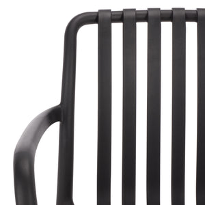 Holly Stacking Dining Armchair Set Of 2 — Weather-Resistant Polyethylene Chairs With Ergonomic Arms And Space-Saving Storage