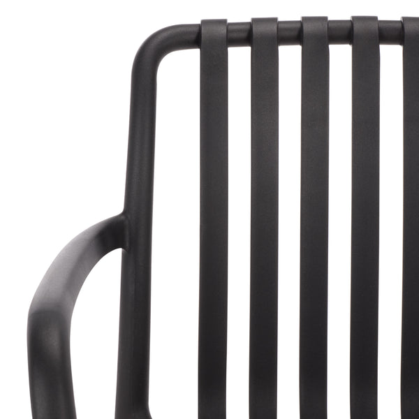 Holly Stacking Dining Armchair Set Of 2 — Weather-Resistant Polyethylene Chairs With Ergonomic Arms And Space-Saving Storage