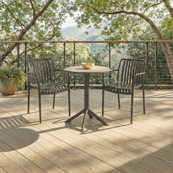 Stella Round Bistro Table — Weather-Resistant Polyethylene Patio Accent For Small Spaces, Easy Care
