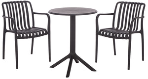 Stella Round Bistro Table — Weather-Resistant Polyethylene Patio Accent For Small Spaces, Easy Care