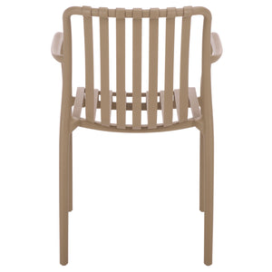 Holly Stacking Dining Armchair Set Of 2 — Weather-Resistant Polyethylene Chairs With Ergonomic Arms And Space-Saving Storage