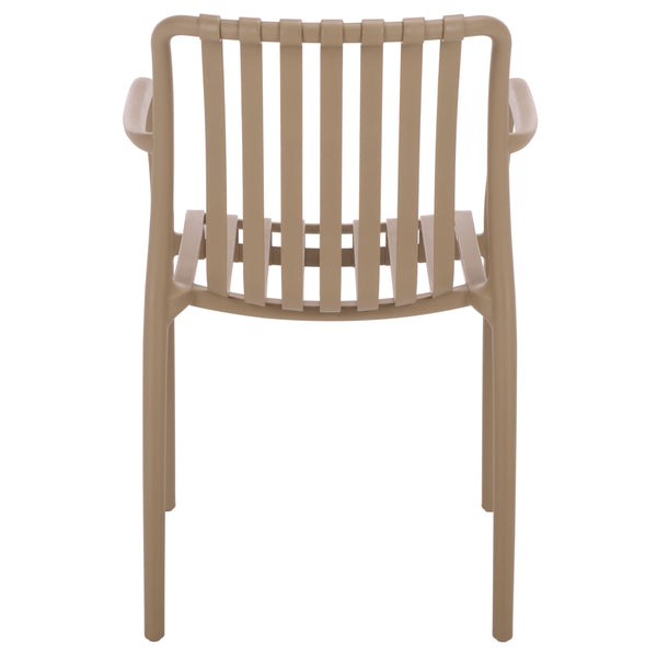 Holly Stacking Dining Armchair Set Of 2 — Weather-Resistant Polyethylene Chairs With Ergonomic Arms And Space-Saving Storage