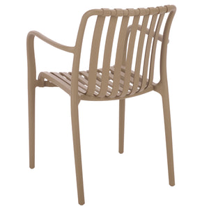 Holly Stacking Dining Armchair Set Of 2 — Weather-Resistant Polyethylene Chairs With Ergonomic Arms And Space-Saving Storage