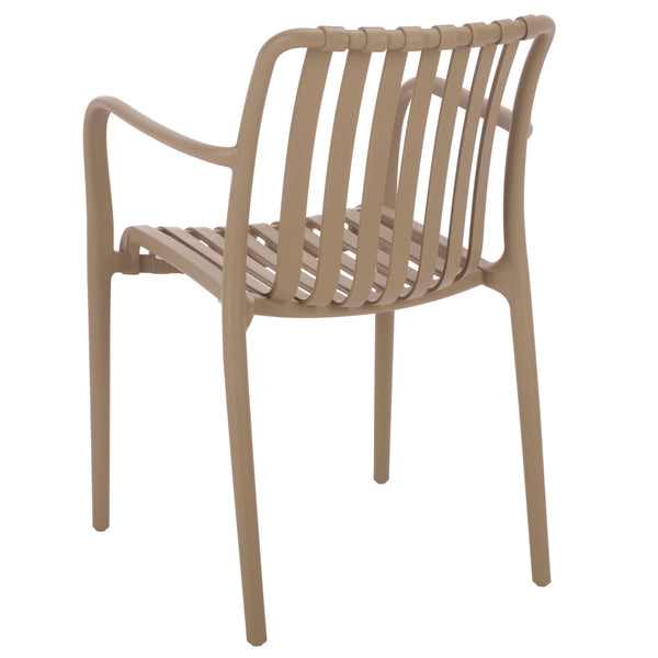 Holly Stacking Dining Armchair Set Of 2 — Weather-Resistant Polyethylene Chairs With Ergonomic Arms And Space-Saving Storage