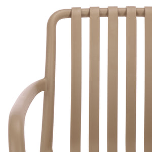 Holly Stacking Dining Armchair Set Of 2 — Weather-Resistant Polyethylene Chairs With Ergonomic Arms And Space-Saving Storage