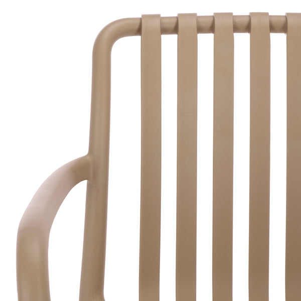Holly Stacking Dining Armchair Set Of 2 — Weather-Resistant Polyethylene Chairs With Ergonomic Arms And Space-Saving Storage