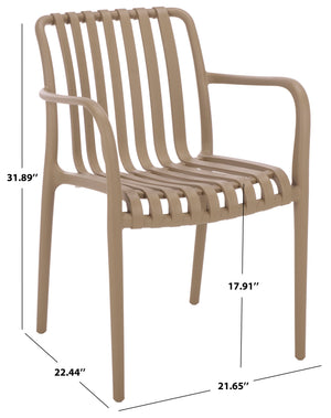 Holly Stacking Dining Armchair Set Of 2 — Weather-Resistant Polyethylene Chairs With Ergonomic Arms And Space-Saving Storage