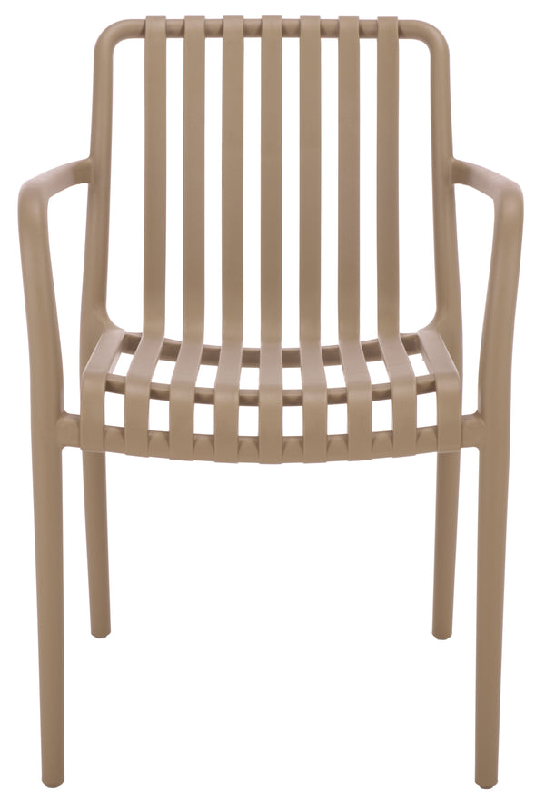 Holly Stacking Dining Armchair Set Of 2 — Weather-Resistant Polyethylene Chairs With Ergonomic Arms And Space-Saving Storage