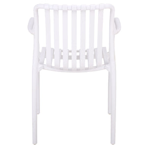Holly Stacking Dining Armchair Set Of 2 — Weather-Resistant Polyethylene Chairs With Ergonomic Arms And Space-Saving Storage