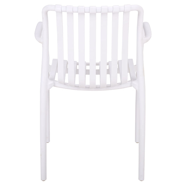 Holly Stacking Dining Armchair Set Of 2 — Weather-Resistant Polyethylene Chairs With Ergonomic Arms And Space-Saving Storage