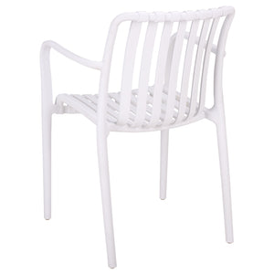 Holly Stacking Dining Armchair Set Of 2 — Weather-Resistant Polyethylene Chairs With Ergonomic Arms And Space-Saving Storage