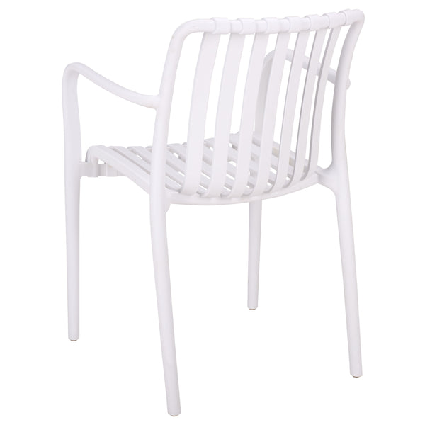 Holly Stacking Dining Armchair Set Of 2 — Weather-Resistant Polyethylene Chairs With Ergonomic Arms And Space-Saving Storage