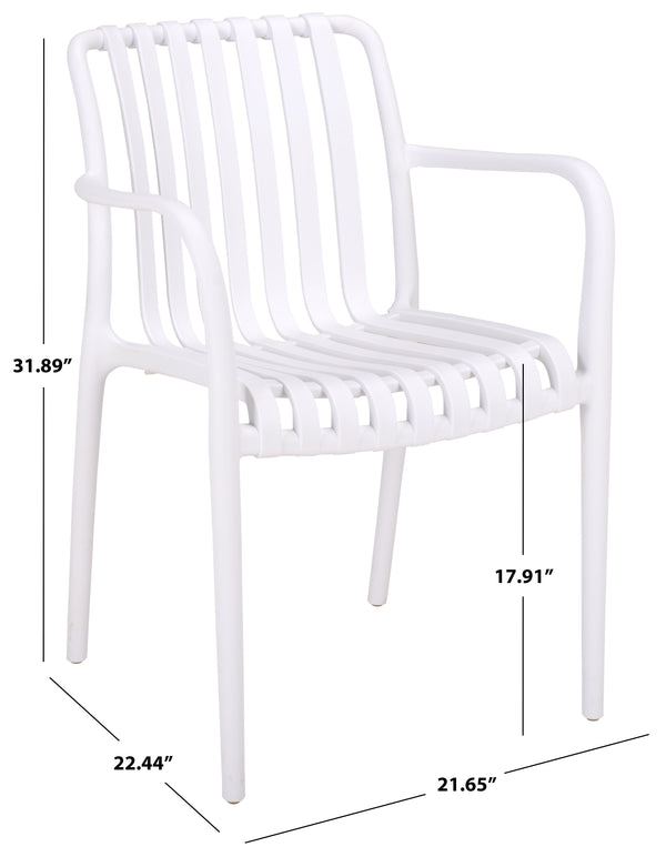 Holly Stacking Dining Armchair Set Of 2 — Weather-Resistant Polyethylene Chairs With Ergonomic Arms And Space-Saving Storage