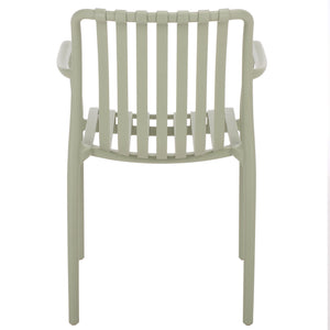 Holly Stacking Dining Armchair Set Of 2 — Weather-Resistant Polyethylene Chairs With Ergonomic Arms And Space-Saving Storage