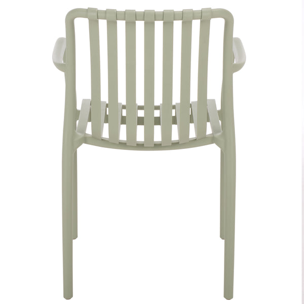 Holly Stacking Dining Armchair Set Of 2 — Weather-Resistant Polyethylene Chairs With Ergonomic Arms And Space-Saving Storage