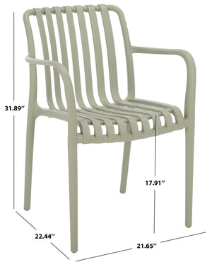 Holly Stacking Dining Armchair Set Of 2 — Weather-Resistant Polyethylene Chairs With Ergonomic Arms And Space-Saving Storage